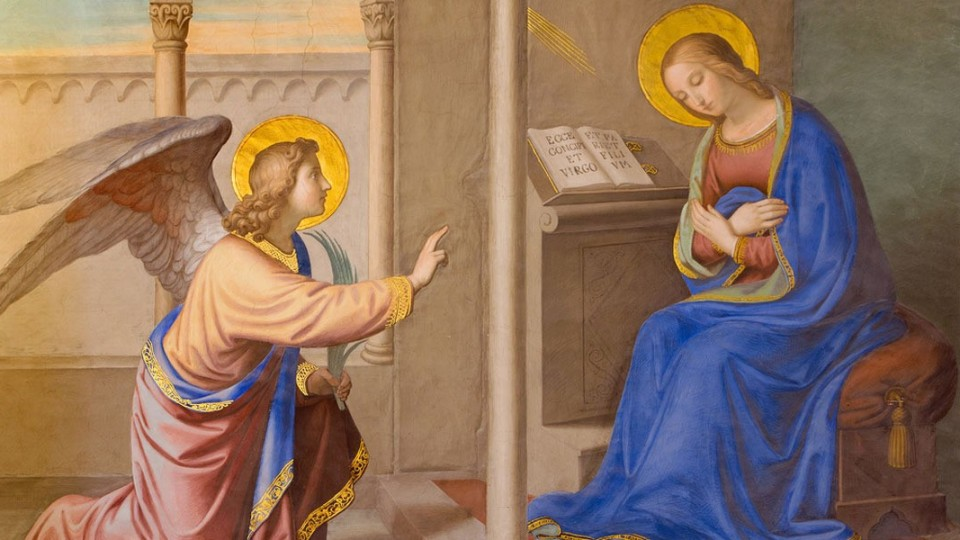 Marie, Jésus et un ange